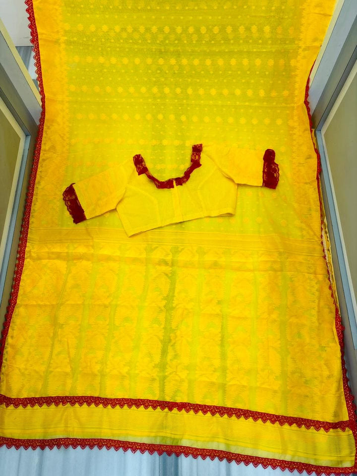 Aradhana Bengal Jamdani Saree with Blouse (Combo)