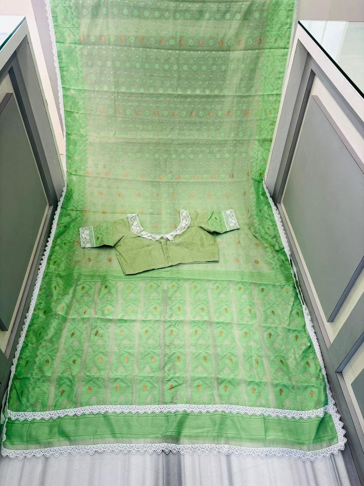 Aradhana Bengal Jamdani Saree with Blouse (Combo)
