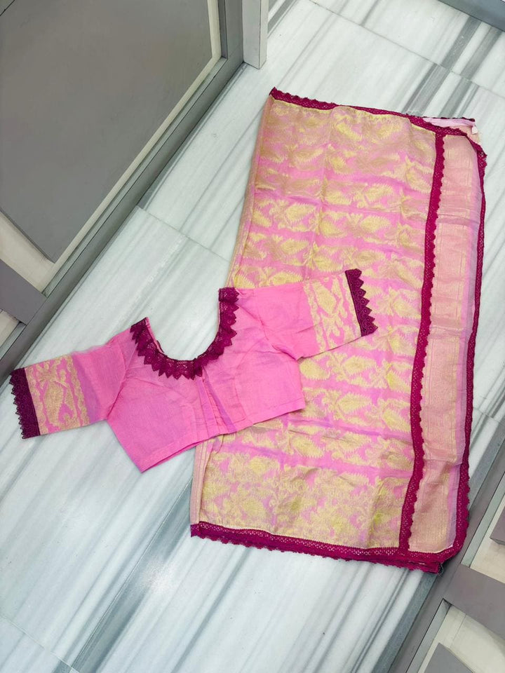 Aradhana Bengal Jamdani Saree with Blouse (Combo)