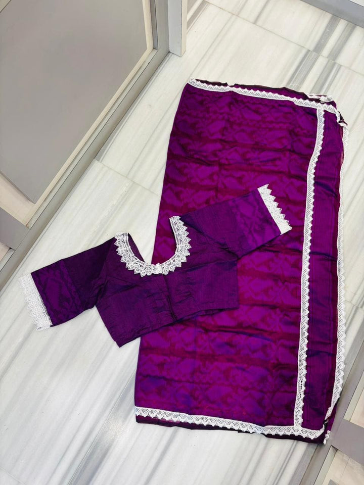 Aradhana Bengal Jamdani Saree with Blouse (Combo)