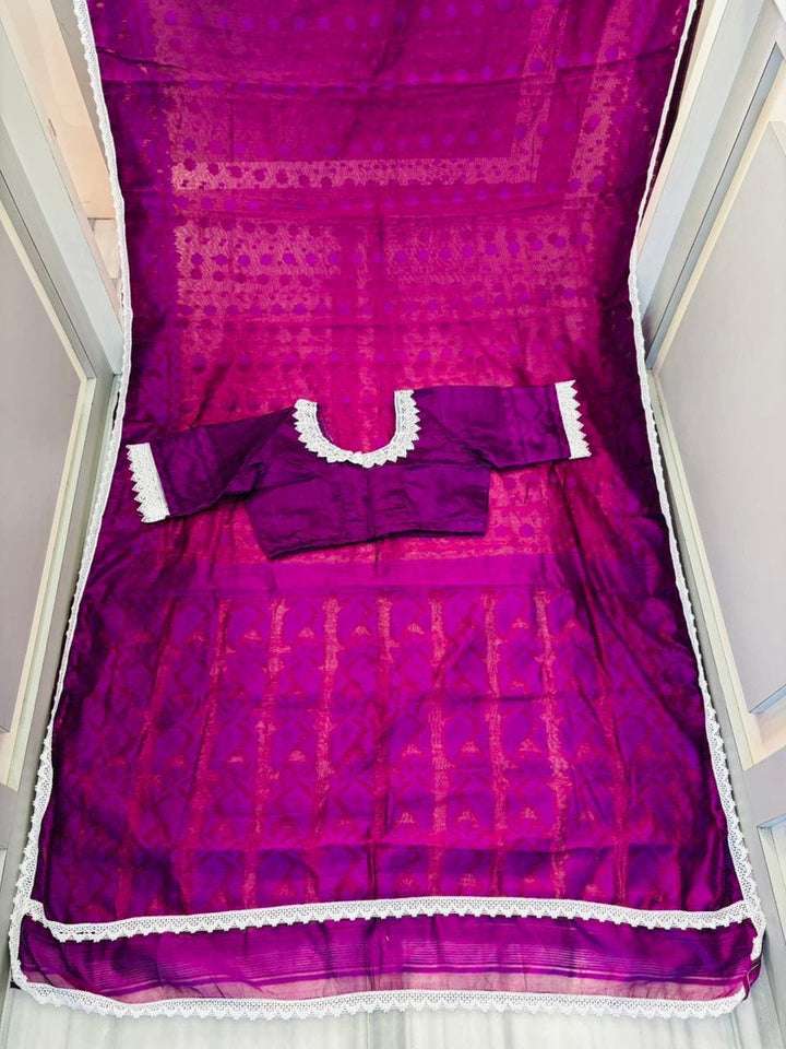 Aradhana Bengal Jamdani Saree with Blouse (Combo)