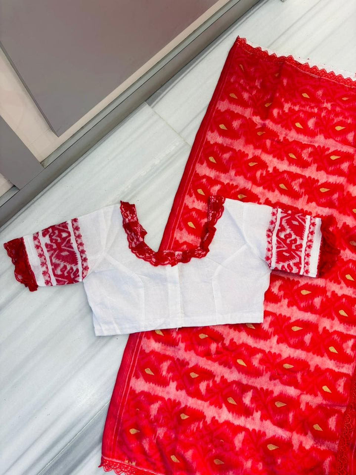 Aradhana Bengal Jamdani Saree with Blouse (Combo)