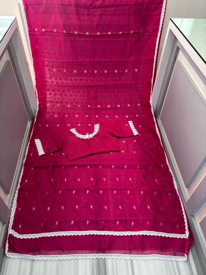 Aradhana Bengal Jamdani Saree with Blouse (Combo)