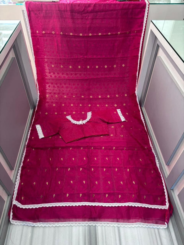 Aradhana Bengal Jamdani Saree with Blouse (Combo)