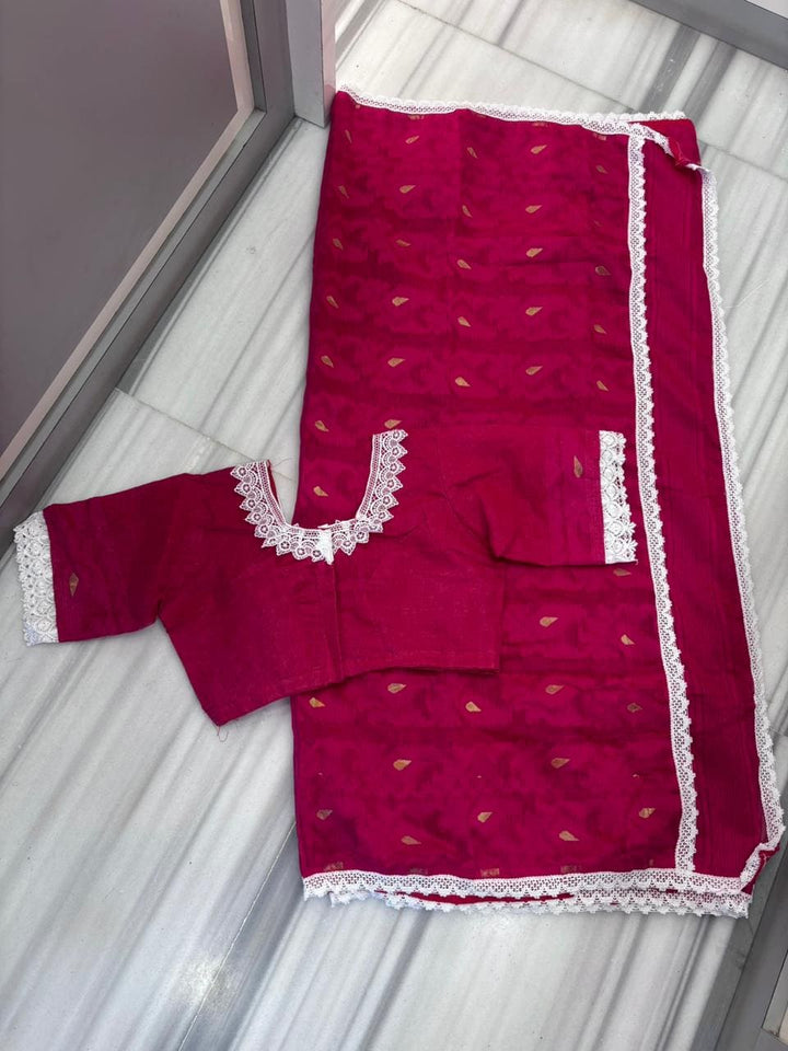 Aradhana Bengal Jamdani Saree with Blouse (Combo)