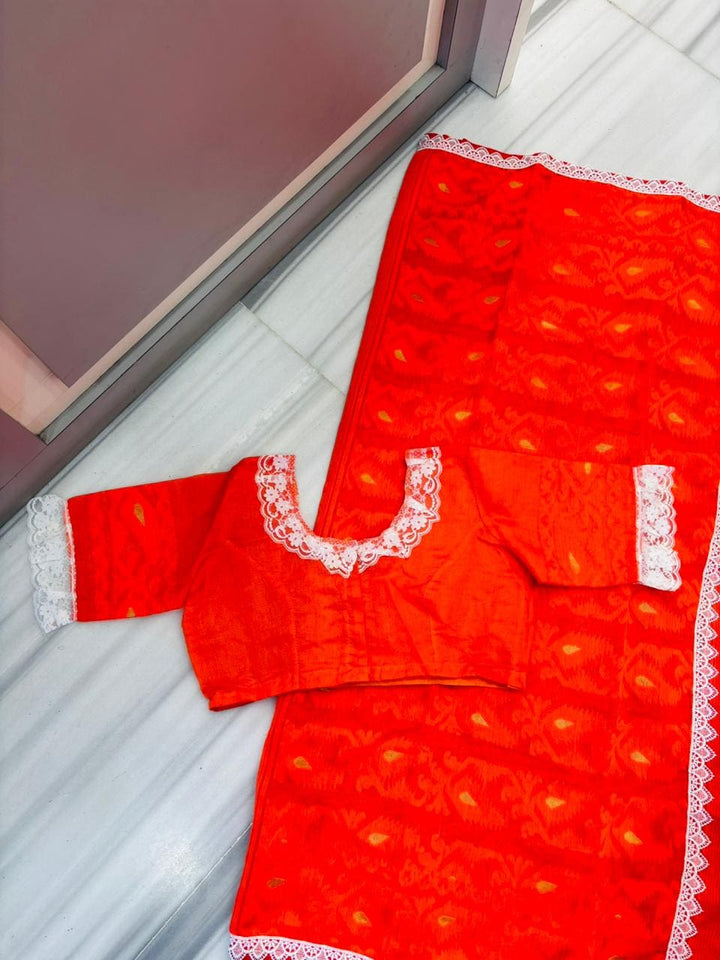 Aradhana Bengal Jamdani Saree with Blouse (Combo)