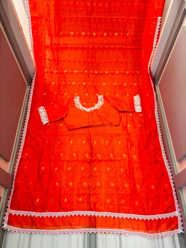 Aradhana Bengal Jamdani Saree with Blouse (Combo)