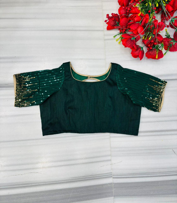 Demand Attention- Designer Georgette Silk Sequin Blouse