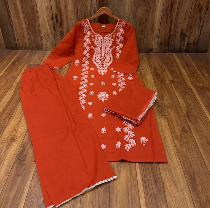 Calista Charm - Embroidered Cotton Kurti Set