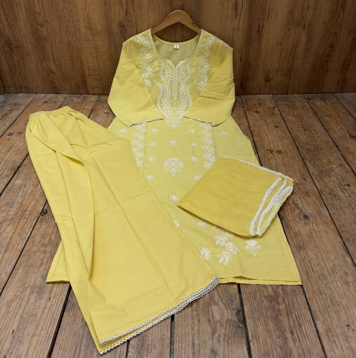 Calista Charm - Embroidered Cotton Kurti Set