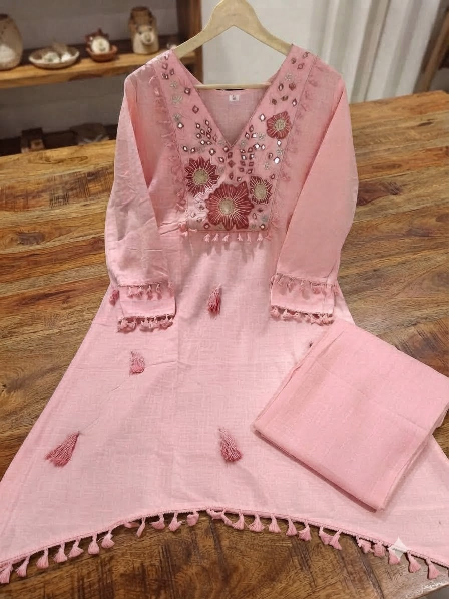 Amora Blush - Embroidered Co-ords Set