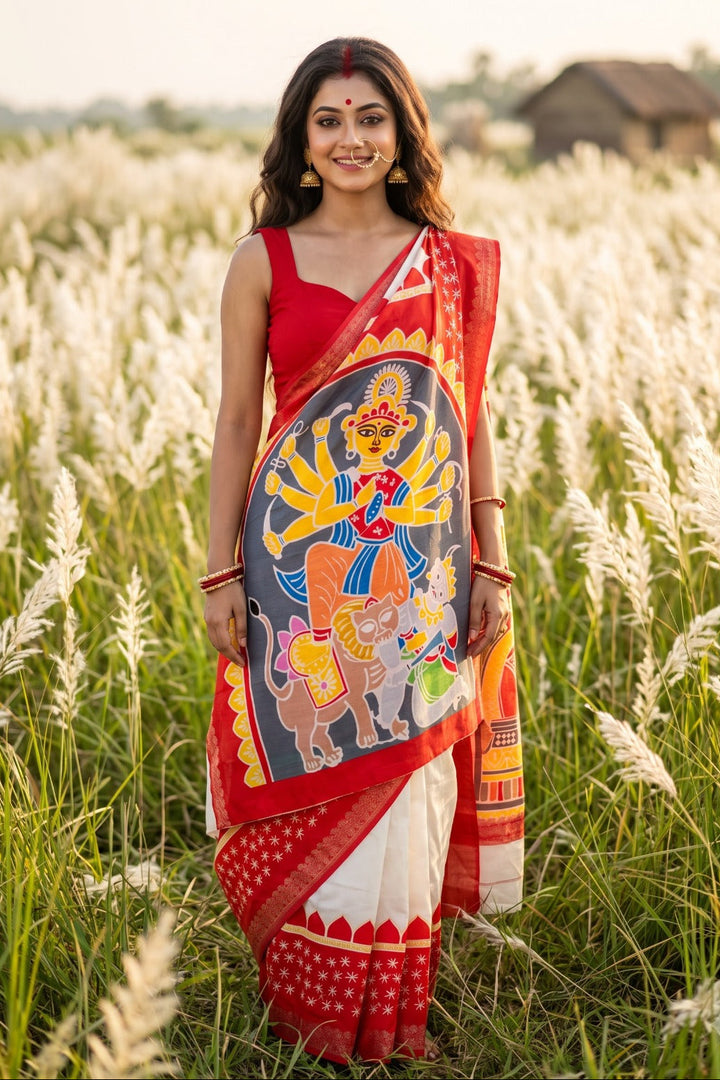 Aashwiner Alo Semi Tussar Silk Saree