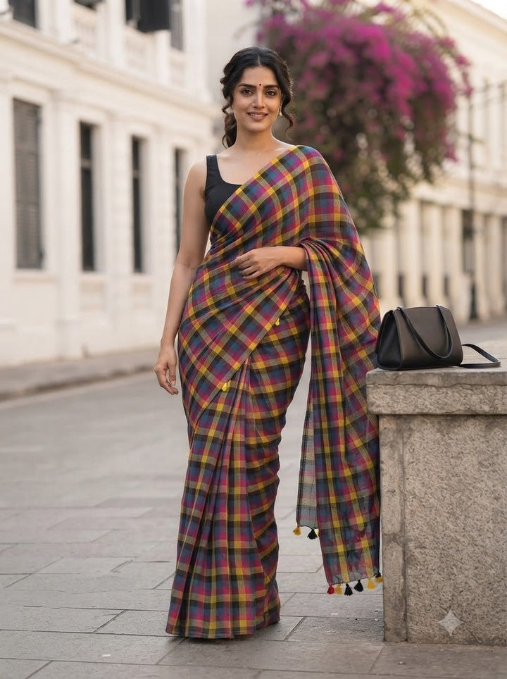 Saptaranga Khadi Cotton Saree 12