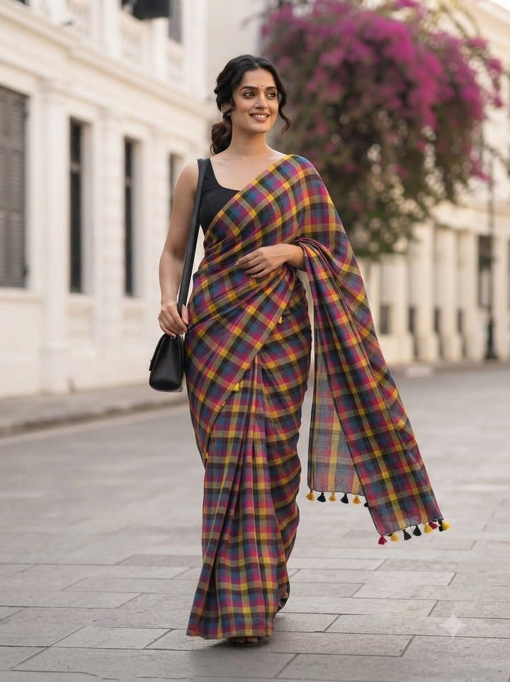 Saptaranga Khadi Cotton Saree 12