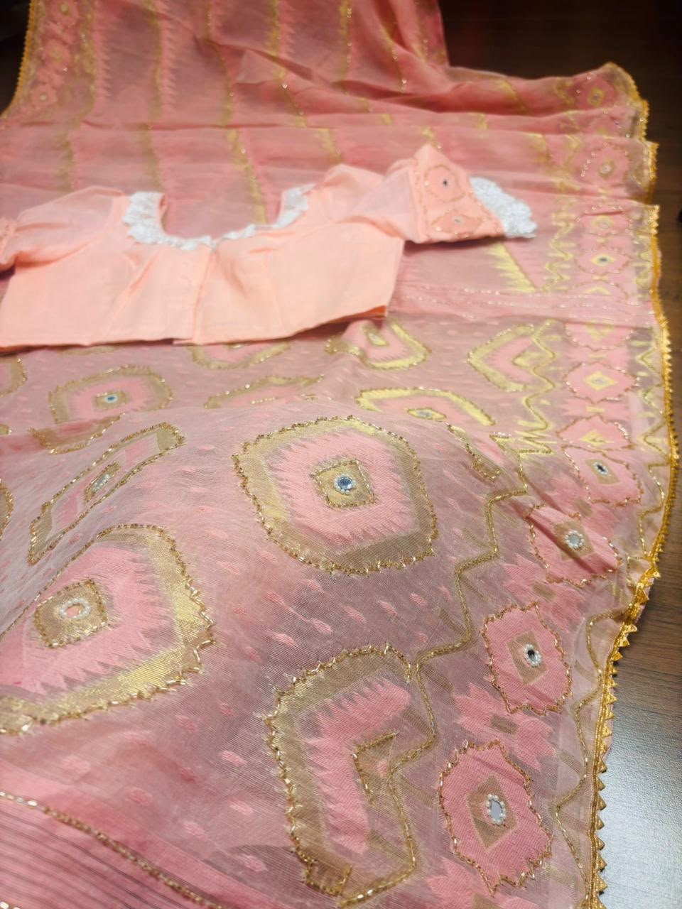Monihar Katdana Jamdani Saree With Blouse (Combo)