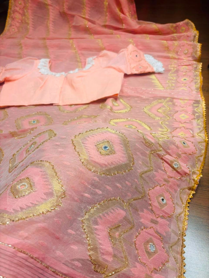 Monihar Katdana Jamdani Saree With Blouse (Combo)