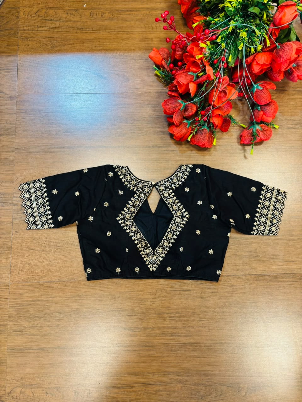 Each Stitch Designer Vichitra Silk Blouse