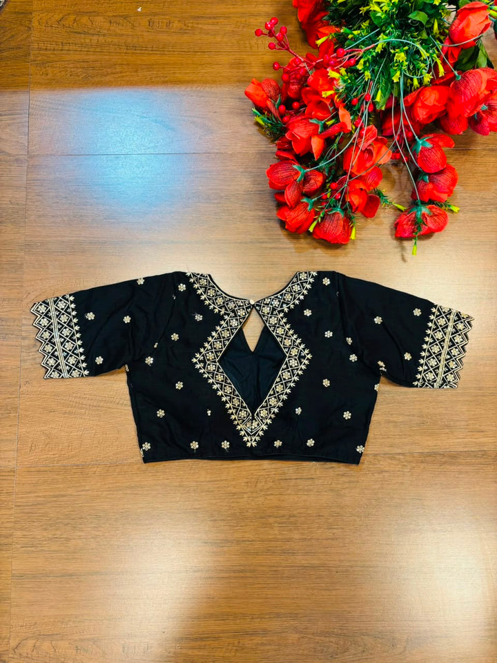 Each Stitch Designer Vichitra Silk Blouse