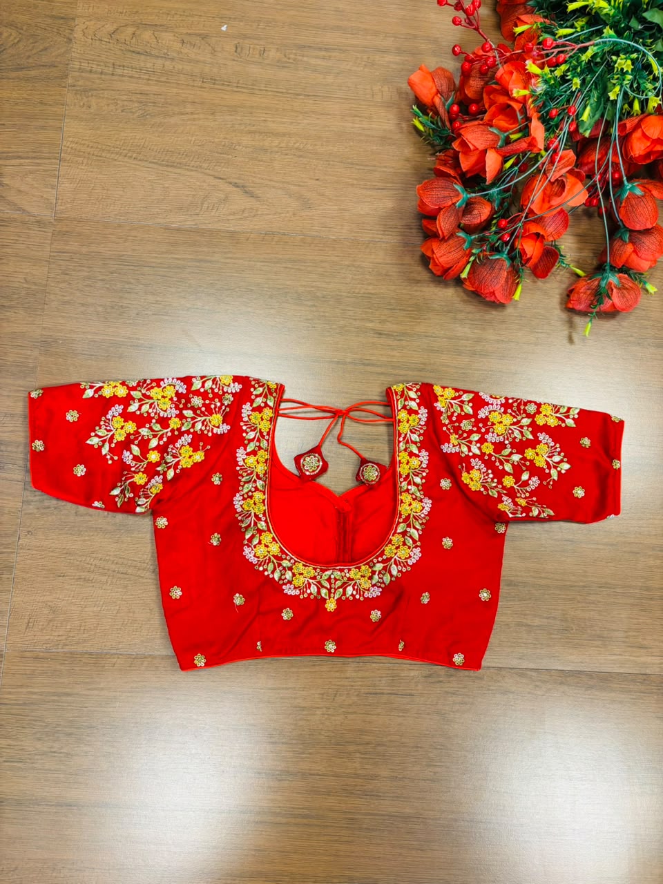 Swarna Saaz Designer Embroidery Vichitra Silk  Blouse