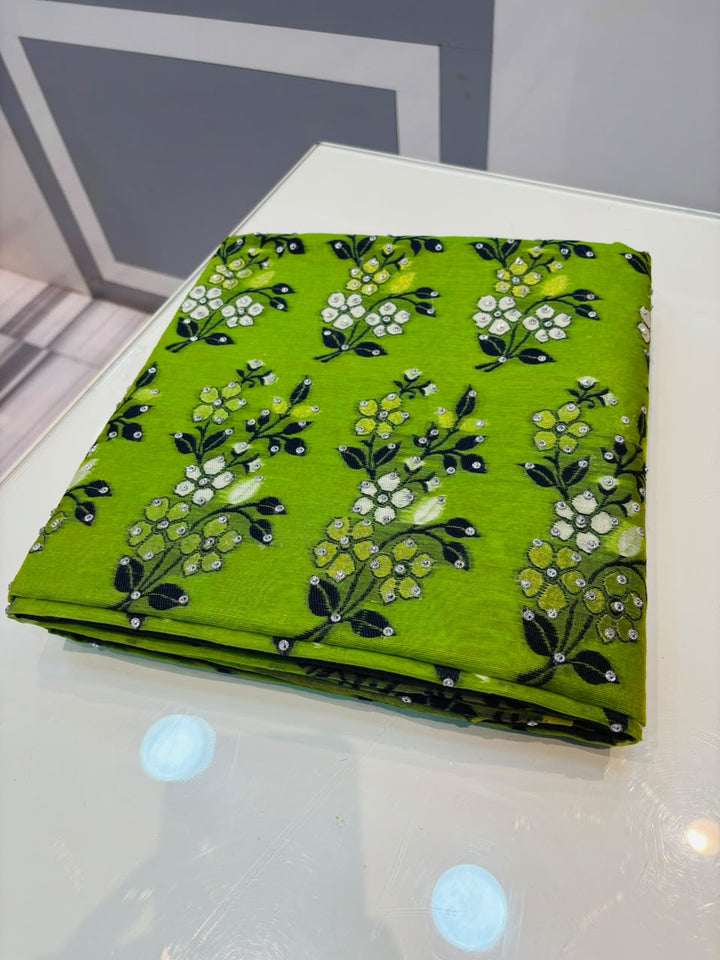 Shonarika Bengal Jamdani Saree With Stone Work