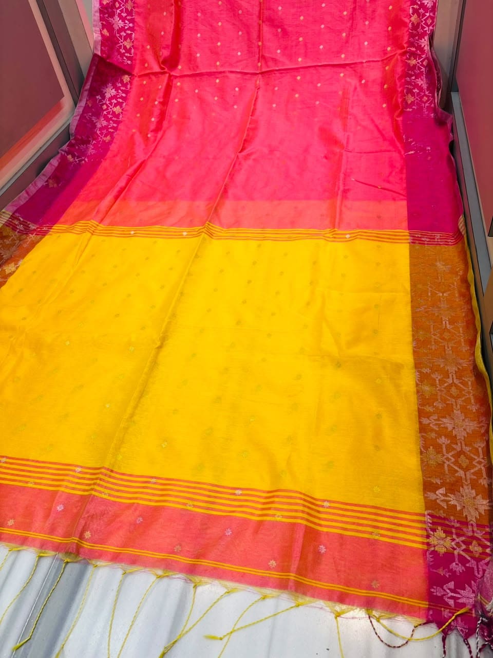 Ranga Priya khadi Jamdani Saree
