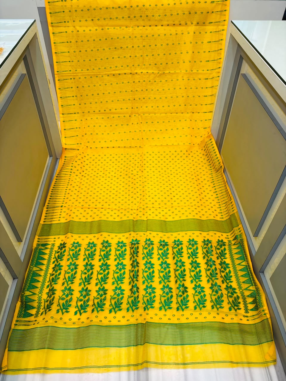 Basanti Bela Bengal Jamdani Saree