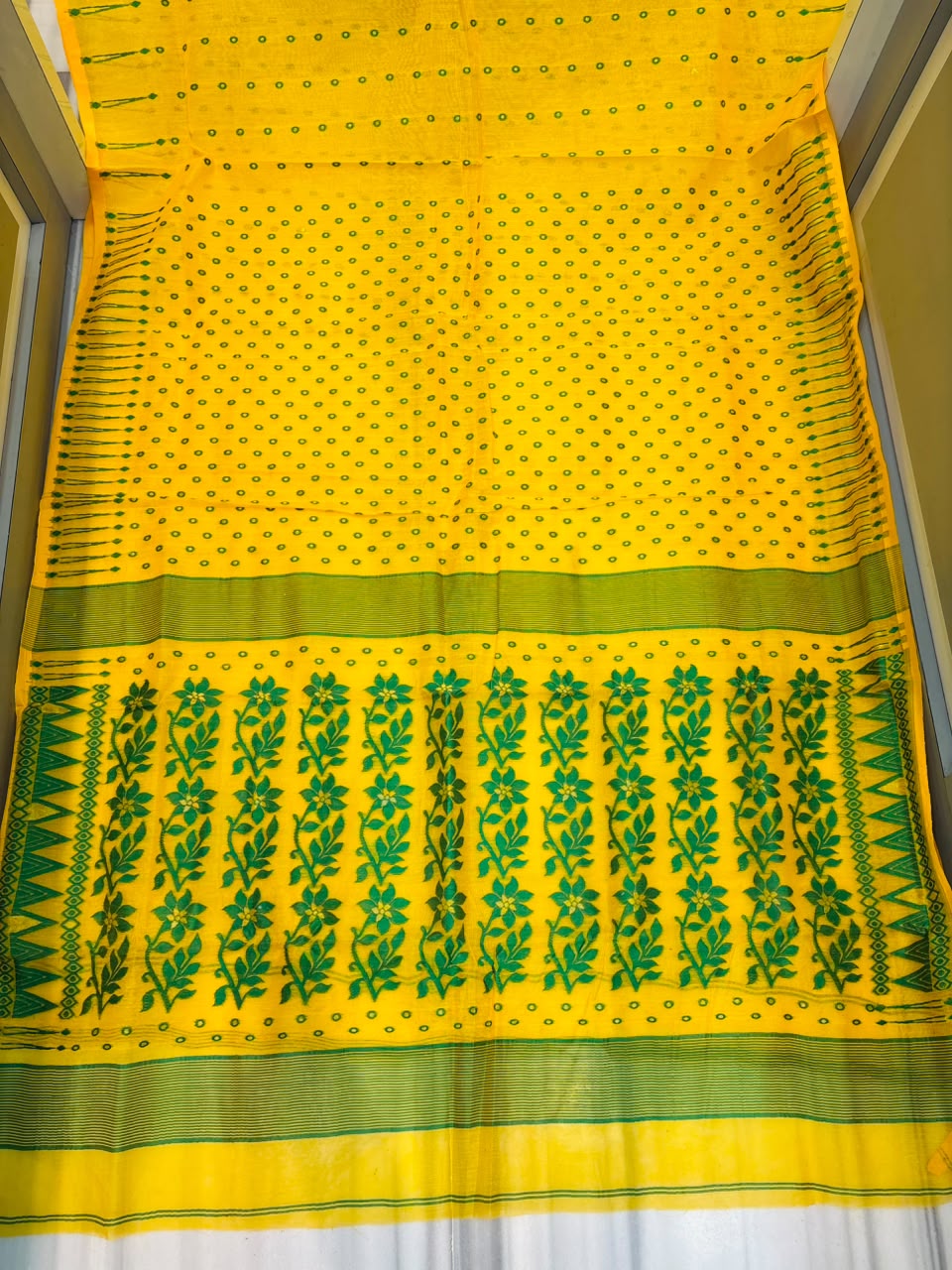Basanti Bela Bengal Jamdani Saree