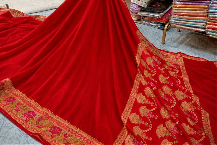 Trinetra Banarasi  Chiniya Silk Saree