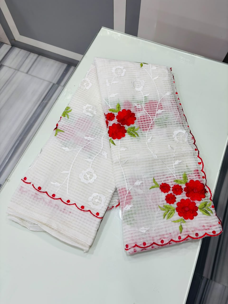 Phoolkatha Kota Saree With Embroidery Work