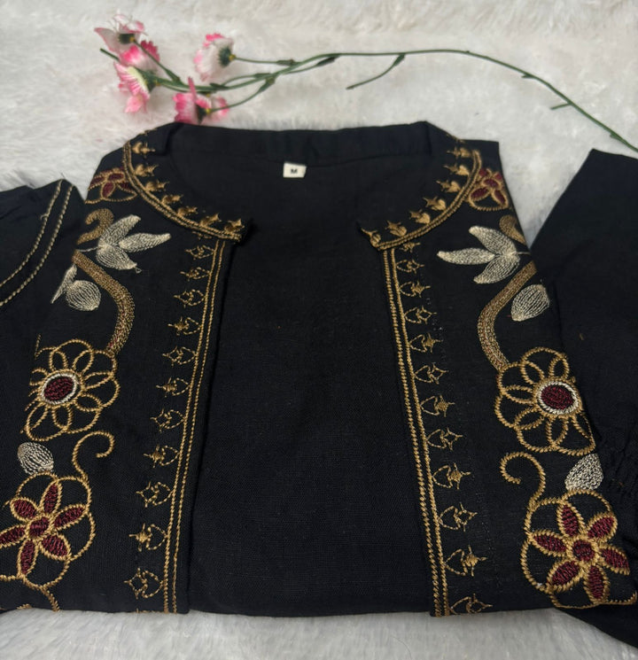 Love at First Look – Embroidered Cotton Jacket Style Co-ord Set