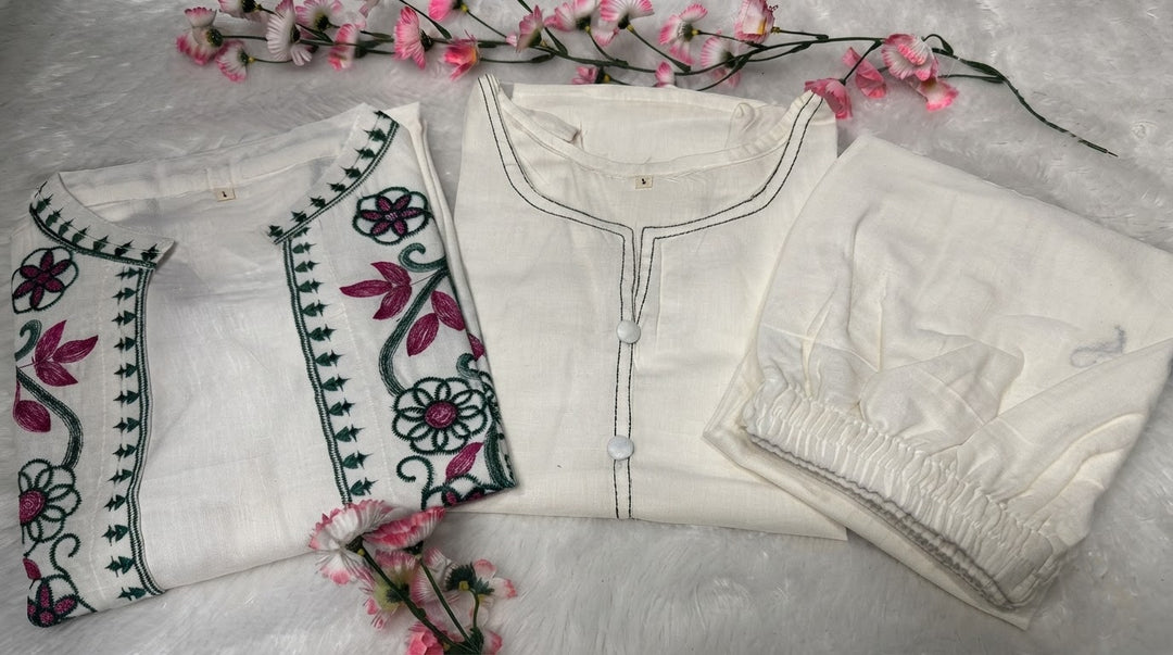 Love at First Look – Embroidered Cotton Jacket Style Co-ord Set