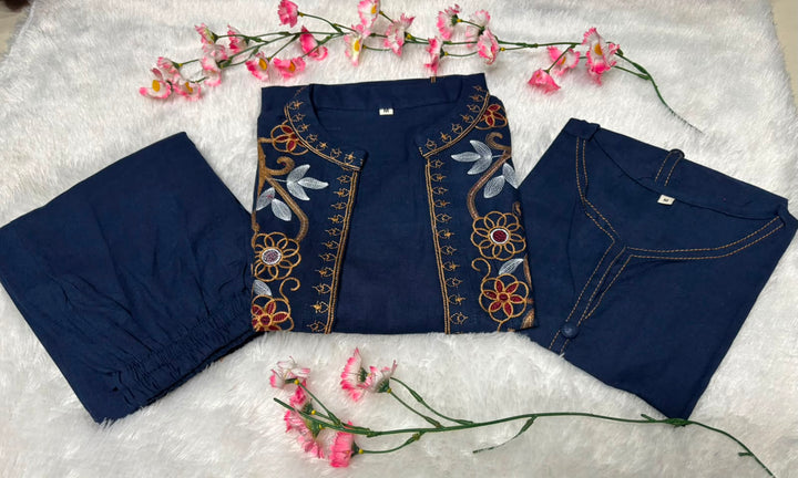 Love at First Look – Embroidered Cotton Jacket Style Co-ord Set
