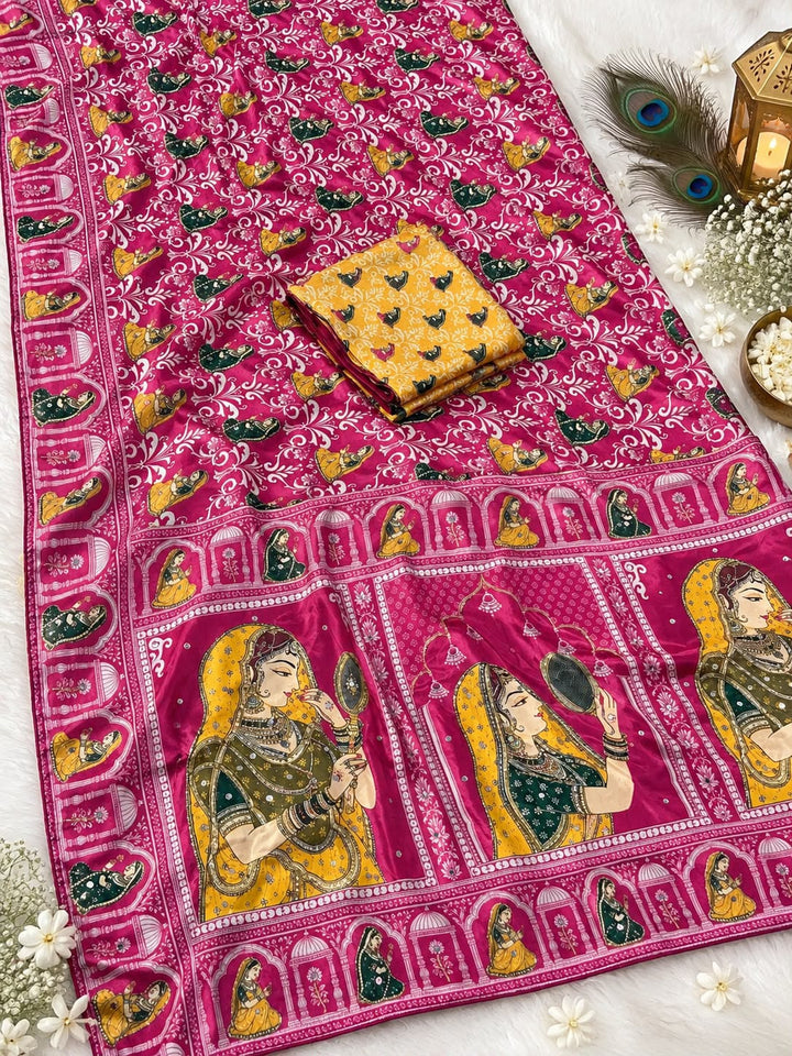 Love in Reflection - Chinnon Silk Mirrorwork Saree