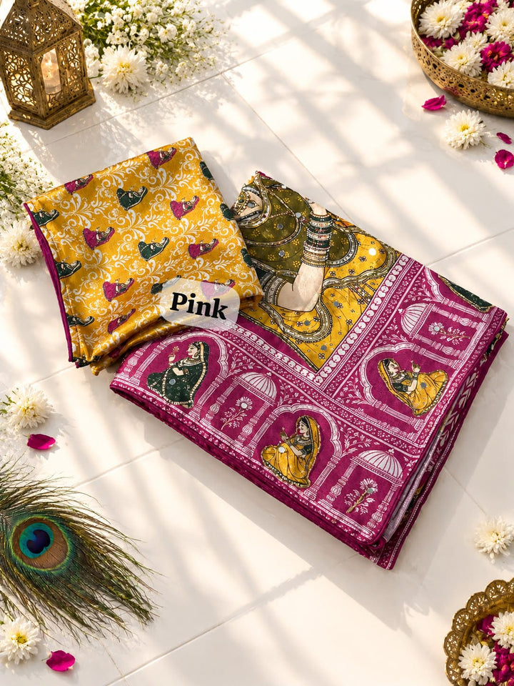 Love in Reflection - Chinnon Silk Mirrorwork Saree