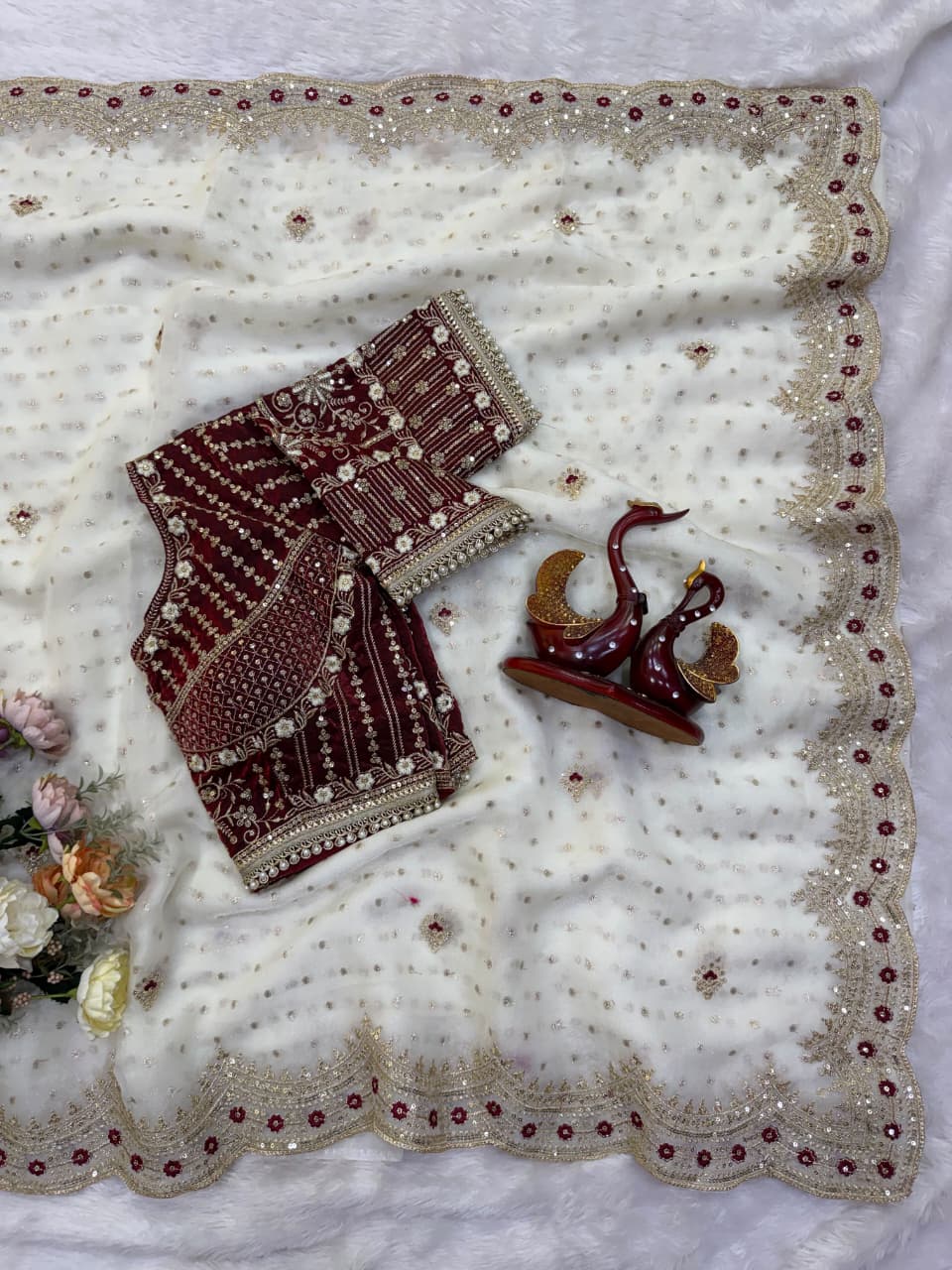 All That Glitters – Sequin & Zari Embroidered Frendy Satin Silk Saree