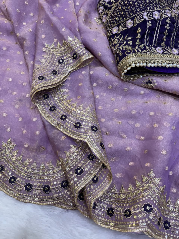 All That Glitters – Sequin & Zari Embroidered Frendy Satin Silk Saree