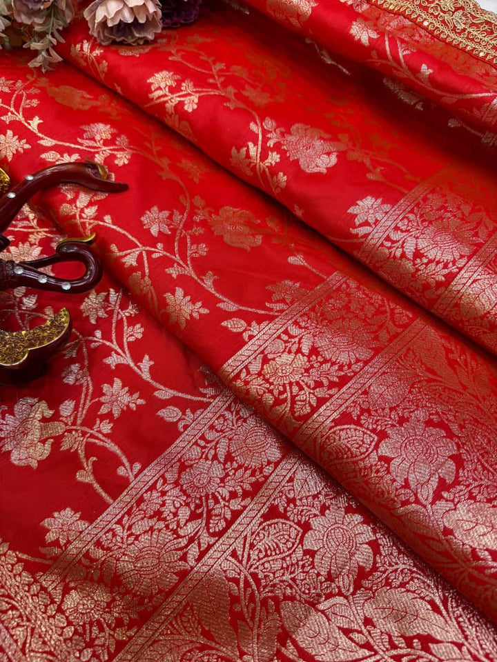 The Beautiful Exception – Banarasi Jacquard Silk Saree with Sequin & Dori Embroidery Work