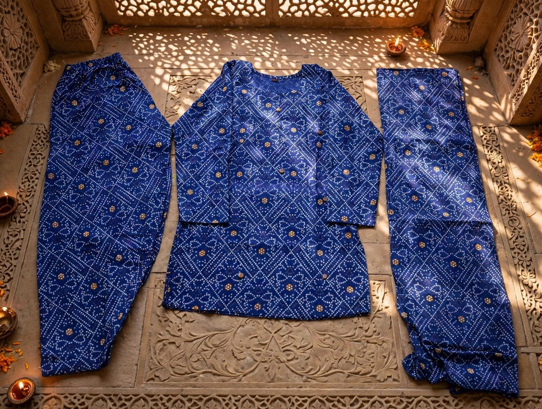 Desi Dil – Premium Cotton Bandhani Kurti Set