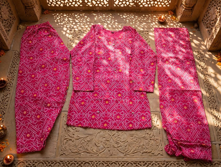 Desi Dil – Premium Cotton Bandhani Kurti Set