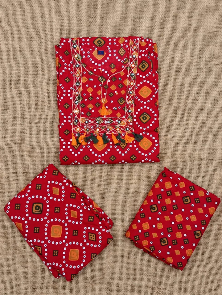 Ishq Di Heer – Bandhani Cotton Kurti Set