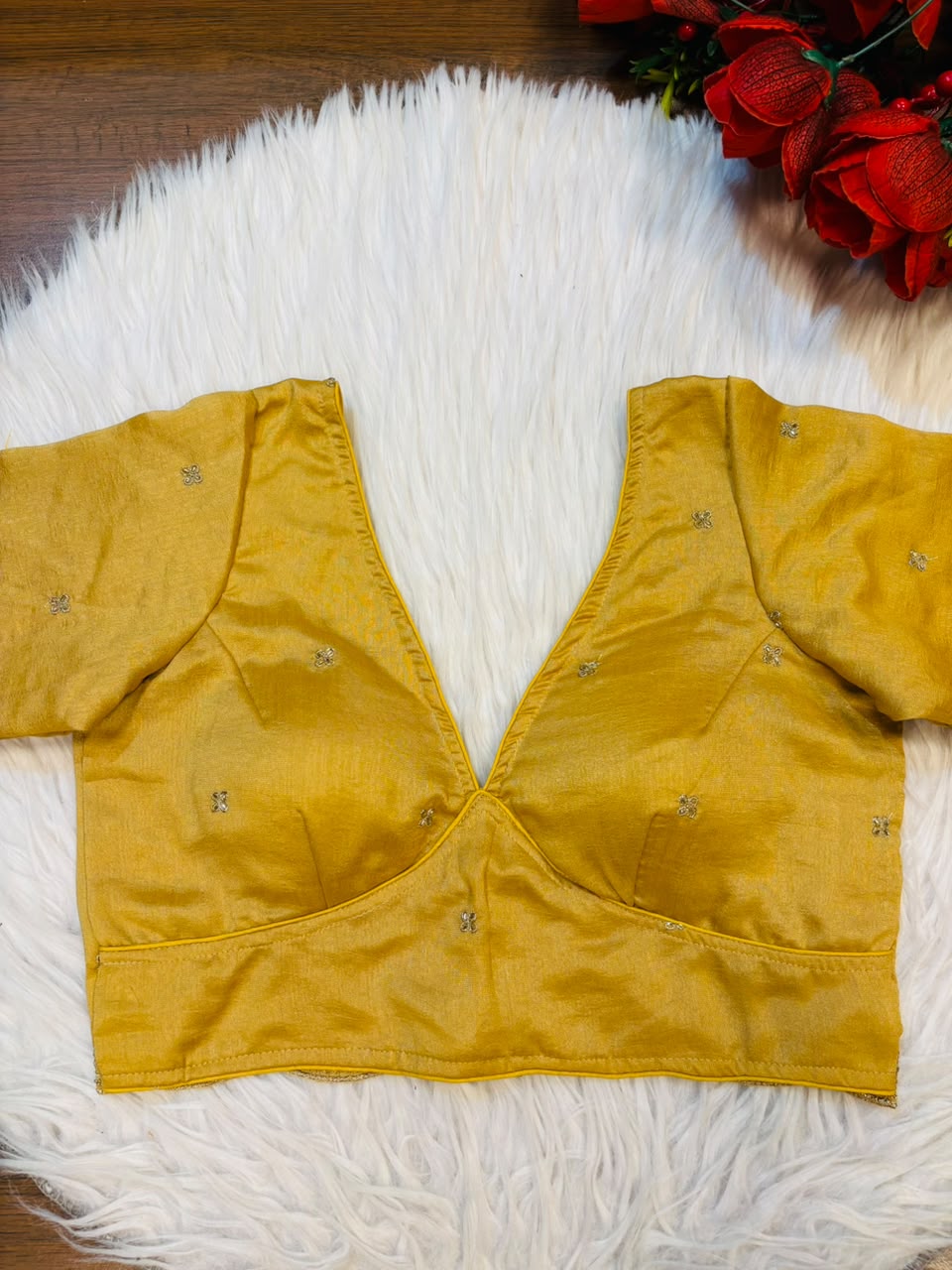 Falling For Florals Vichitra Silk Blouse
