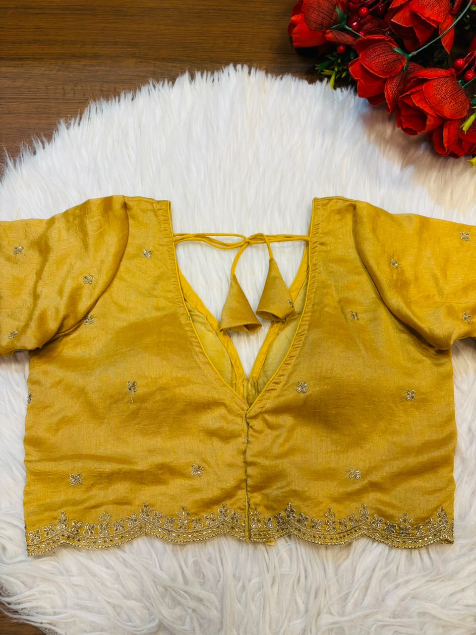 Falling For Florals Vichitra Silk Blouse