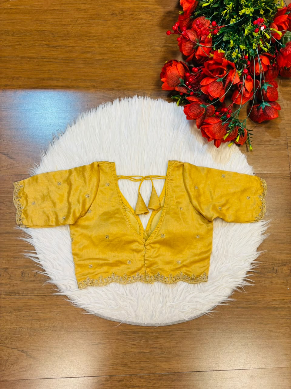 Falling For Florals Vichitra Silk Blouse