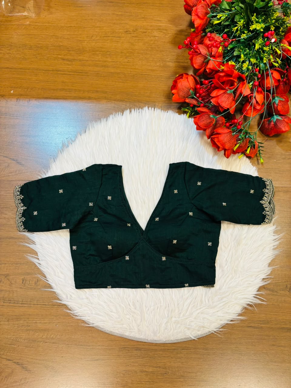 Falling For Florals Vichitra Silk Blouse