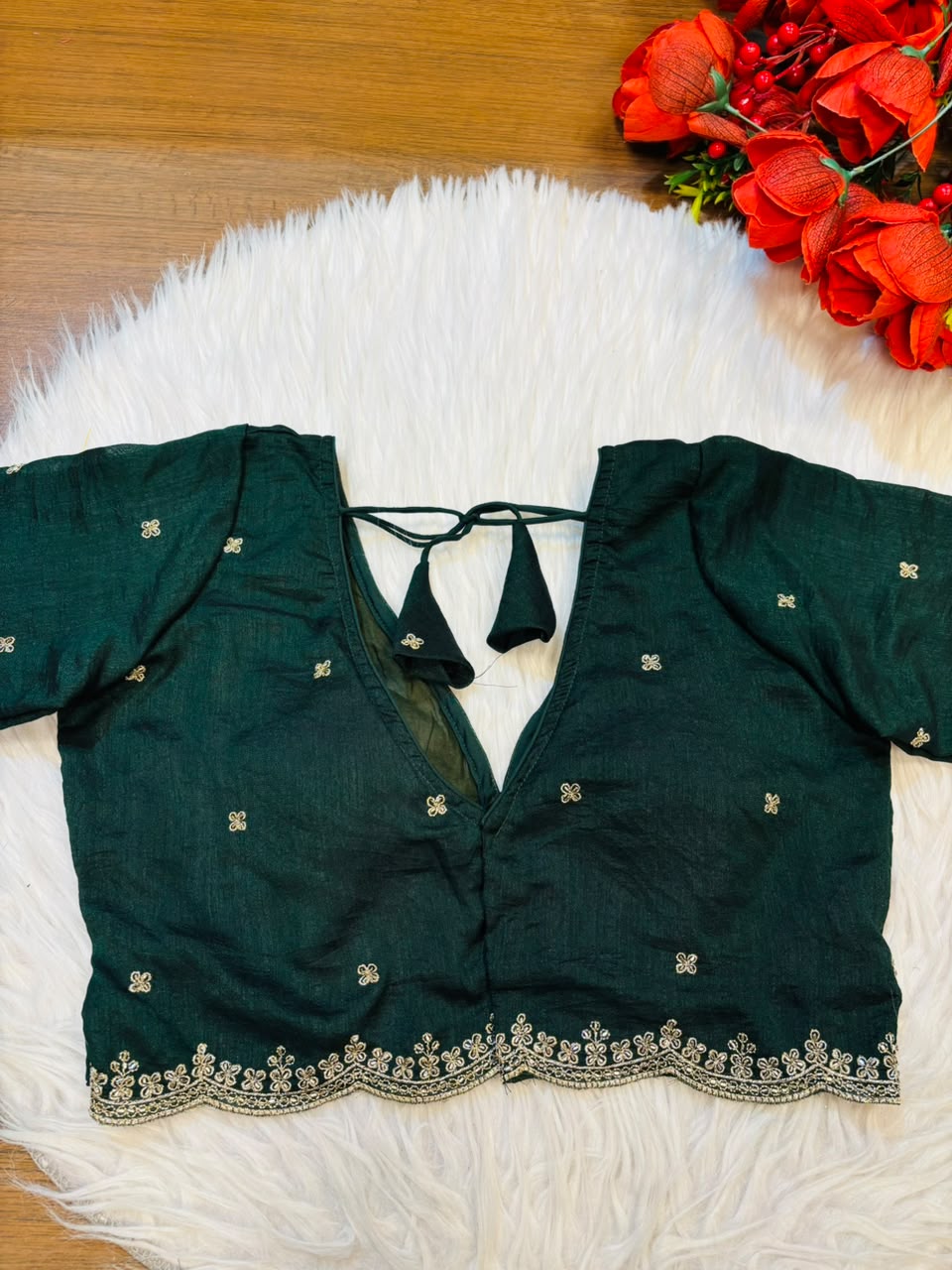 Falling For Florals Vichitra Silk Blouse