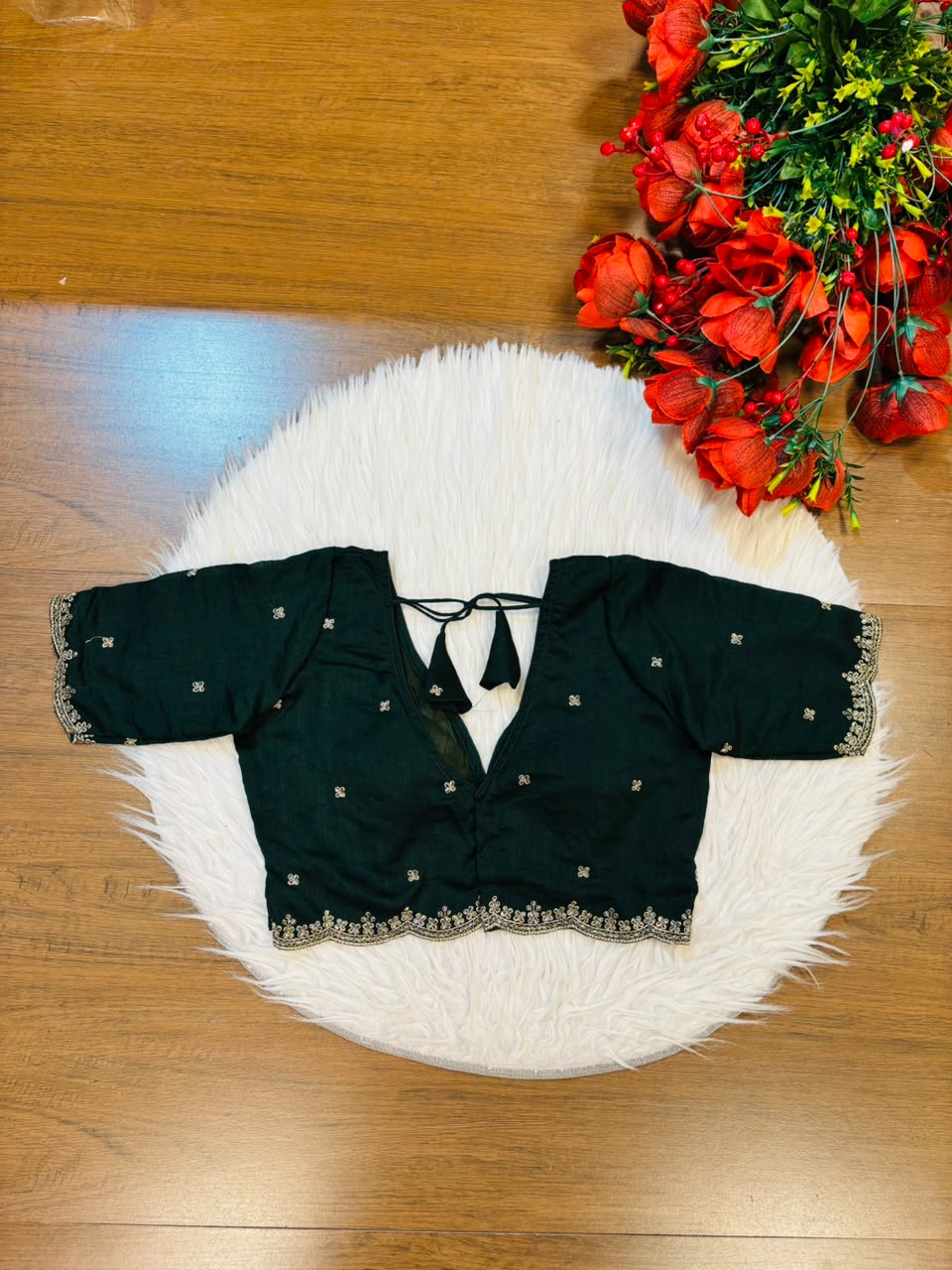 Falling For Florals Vichitra Silk Blouse