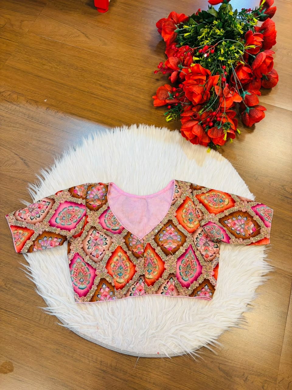 Dreams Become Design – Designer Zari & Sequins Crepe Blouse