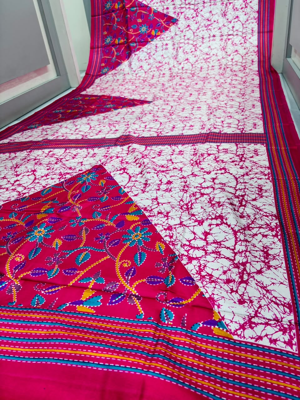 Trikon Ranga Fancy Silk Saree