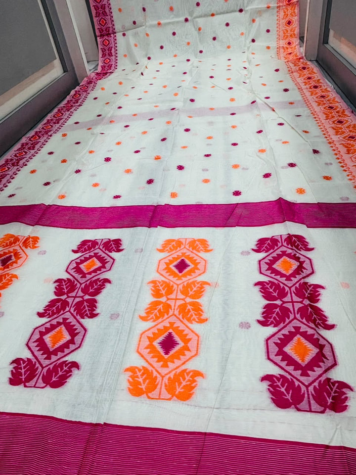 Rajmohini Exclusive Semi Tassar Jamdani Saree