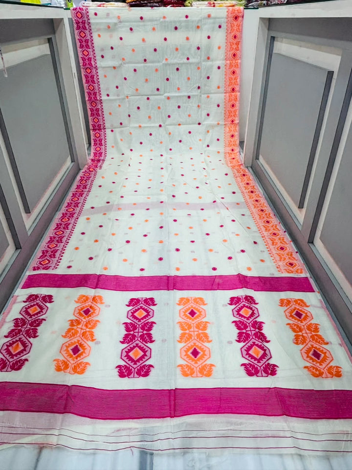 Rajmohini Exclusive Semi Tassar Jamdani Saree